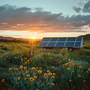 RV Solar Panel Array on a trailer